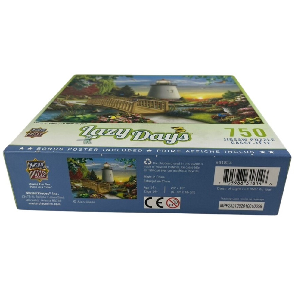 Master Pieces Lazy Days Lighthouse 750 Piece Jigsaw Puzzle with Poster - Picture 3 of 4
